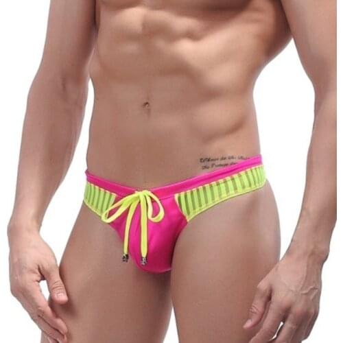 Sexy Men Thong Swimwear Mens Swim Briefs Bulge Push Up Gay Male Swimsuit Low Waist Bikini Man Bathing Suit Beach Surf Shorts