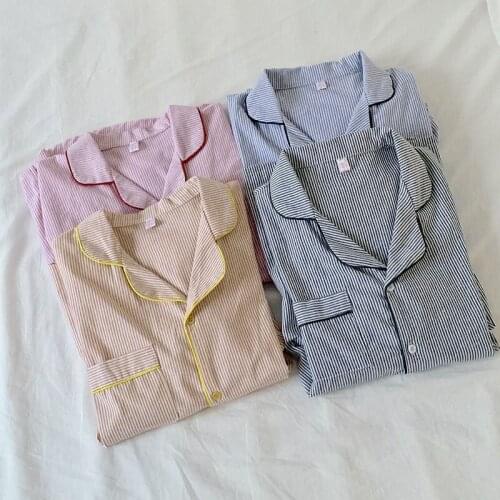 Couple Pajamas Set Autumn Casual Cardigan Pyjamas Women And Men Pajamas Long Sleeve 2PCS Sleepwear Cotton Lounge Pijama