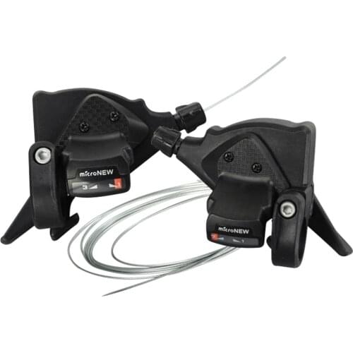 MicroNEW Mountain Bike Shifter 3 x 7/8/9/10/11 Speed MTB Bicycle Gear Lever Set with Inner Shift Cables