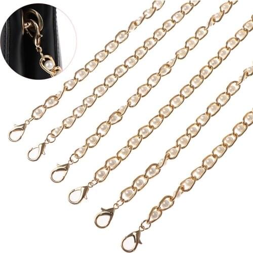 New 1PC Pearl Strap for Bags Handbag Accessories Purse Belt Handles Cute Bead Chain Tote Women Parts Gold