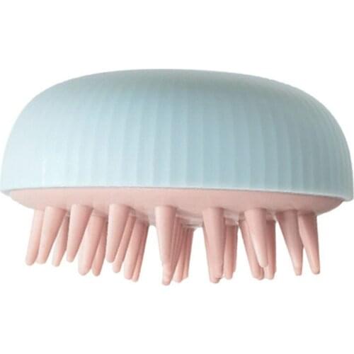 Portable Silicone Shampoo Brush Comfortable Grip Anti-skid Stripes On The Surface Dry And Wet Dual Use Brush