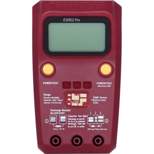 Professional High Accuracy Transistor SMD Components Tester Diode Triode Digital Capacitance Inductance Multimeter ESR Meter