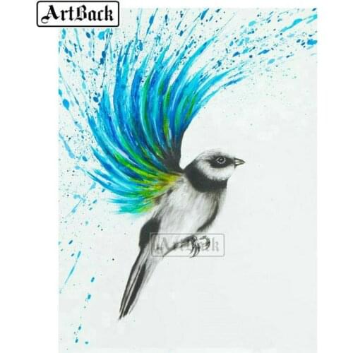 Sale 5d diy diamond painting watercolor bird full square drill 3d diamond mosaic 20x25cm for home decoration gift