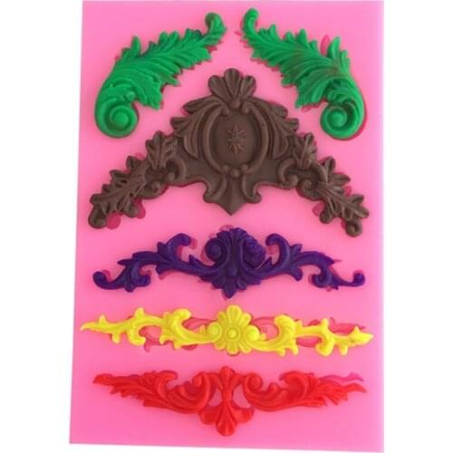 Relief Pattern Shaped Silicone Fondant Cake Decorating Mold Chocolate Molds Baking Tools Kitchen Accessories