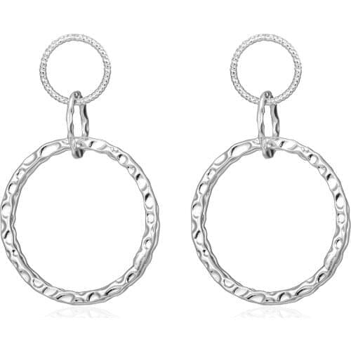 Big Circle Drop Earrings for Women Retro New Alloy Round Pendant Earring Fashion Party Jewelry brincos para as mulheres 2021