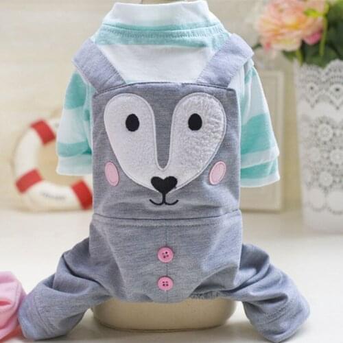 Spring Autumn Fashion Cartoon Dog Jumpsuit Pet Cat Kawaii Clothes Teddy Small Dog Cute Fox Four-legged Pants Rompers Dog Costume