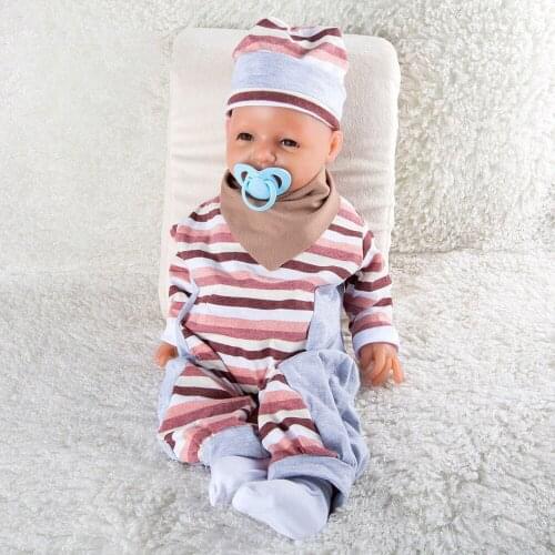 20 inch silicone newborn baby doll GIRL brown eyes realistic and cute doll can take a pacifier