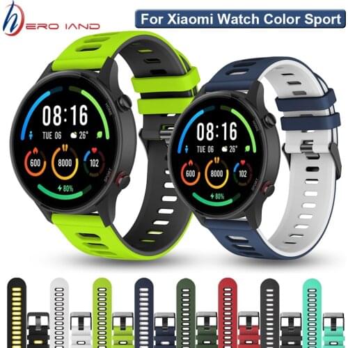 22mm Silicone Watchband for Xiaomi Smart Mi Watch Color Sports Edition Strap Sport Bracelet Band for Huami Amazfit gtr 2e correa
