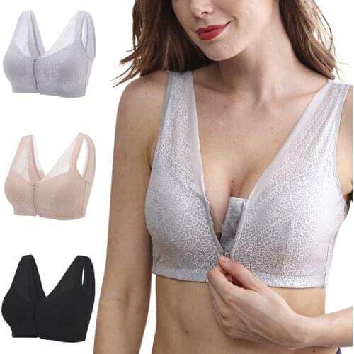 Sports Bra Sexy Push Up Bra Vest Front Zipe Solid Color Brassiere 3XL 4xl Bras For Women Running Shockproof Bra