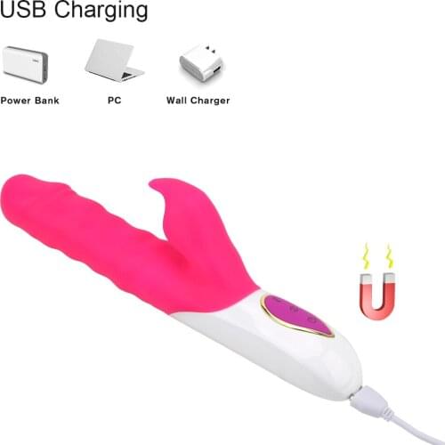 OLO Rabbit Vibrator Female Masturbation Telescopic G-spot Dildo Vibrator Adult Product Clitoral Stimulation Sex Toys for Women