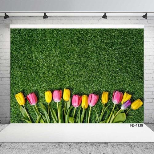 Spring Flower Grass Dreamy Wedding Portrait Photography Background Baby Shower Child Photo Backdrop Studio Props Photocall Decor