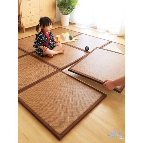 Japanese Tatami Carpets for Living Room Rattan Weaving Mat Home Cute Floor Mat Bedroom Joining Together Cushion Kawaii Area Rug