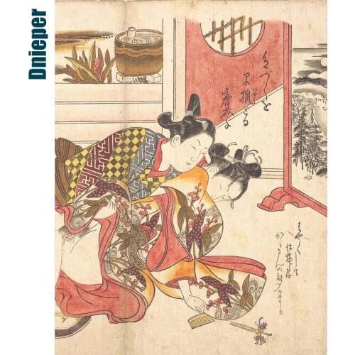 Japanese Art Diamond Painting "Boudoir Secret" Portrait Embroidery Mosaic Picture Rhinestone Handmade Kits Home Decor DIY Gift