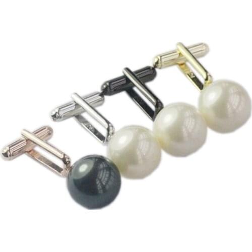 Pearl Ball Silver Cuff link Natural Large Pearl Cuff links Vintage Tuxedo accessory Men Nautical Freshwater Pearl Men