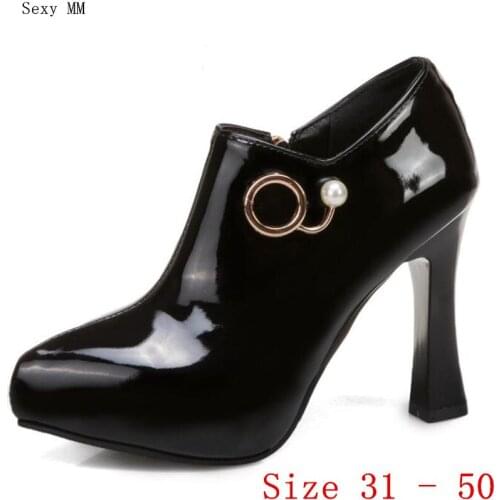Summer High Heel Shoes Women Ankle Boots Platform Woman Short Boots Small Plus Size 31 - 50