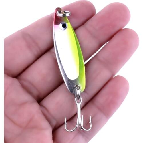 1pcs 50mm 6.5g Laser Reflective Metal Jig Spoon Spinner Lure Hard Bait Artificial Lures with Hook Fish Tackle SP006