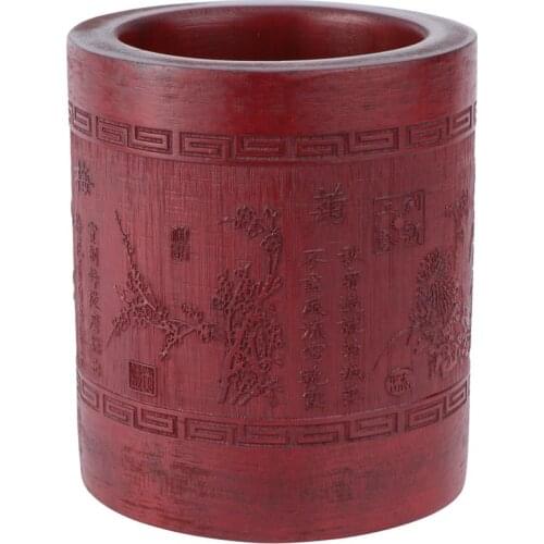 1Pc Bamboo Pen Holder Brush Pen Organizer Desktop Pen Storage Container