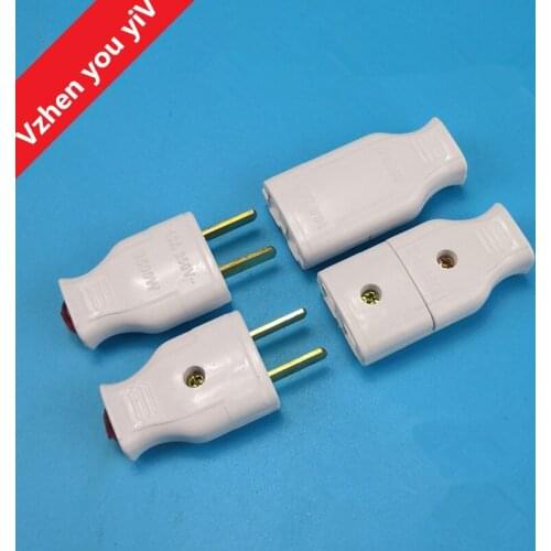 10pcs/lot 5pcs male & 5pcs femalePower supply household wire connection socket switch two-phase two-foot male-female butt plug