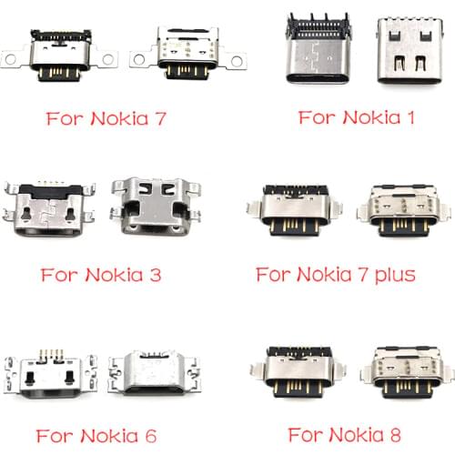 10Pcs/Lot,Micro Usb Connector Charging Port Jack For Nokia 3 6 7 Plus 8 6.1 7.1 5.1 Plus X5 X6 X7 Replacement Parts