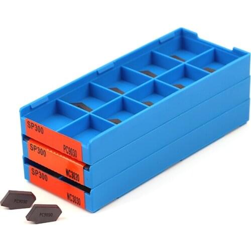 10pcs SP200 SP300 PC9030 NC3020 NC3030 Slotted Carbide Inserts Metal Grooving Cutting Tool CNC Lathe Turning Tool for SPB Holder