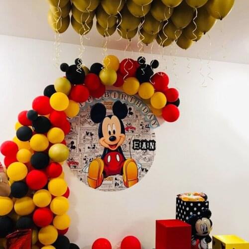 116pcs Mickey Mouse Theme Birthday Balloons Arch Garland Kit Happy Birthday Decor Baby Shower Bachelorette Party Supplies
