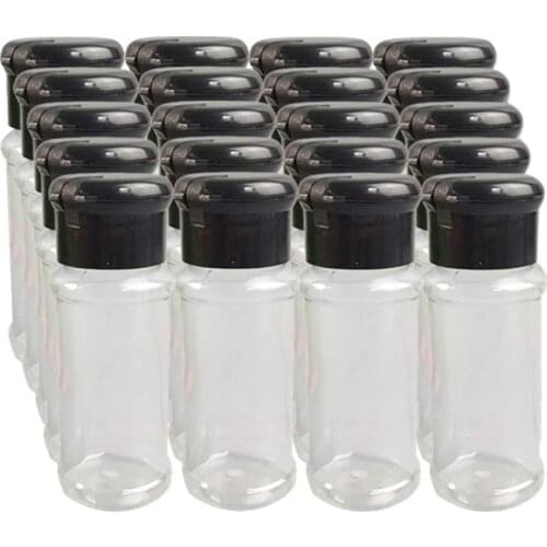 20Pcs/Set 100Ml Spice Salt Pepper Shakers Black Seasoning Jar Can Pepper Bottle Barbecue Condiment Kitchen Gadget Tool