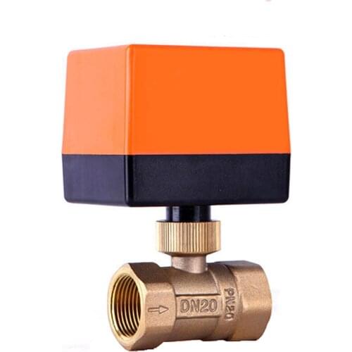 3/4" brass electric ball valve DN20 2 way motorized electric ball valve