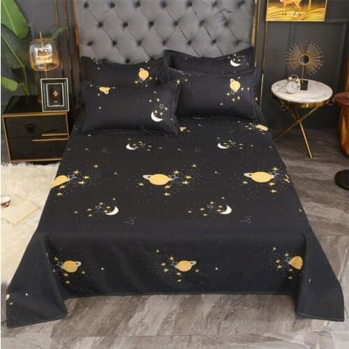 3pcs Cotton Bedding Sets with 1PC Bedsheet + 2PCS Pillowcases Twin Queen King Size Thicken Bed Sheet Linens Soft Warm Bedspread