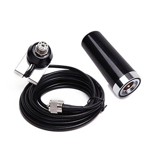 ABBREE Fine Exquisite Stainless Car Clip Edge Mount Bracket with 5m Cable HH-N2RS Short Antenna for UHF/VHF Car Mobile Radio