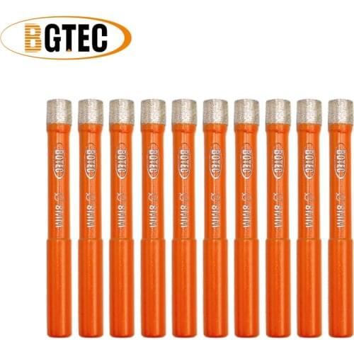BGTEC 10pcs Diameter 8mm Diamond Welded Drilling Core Bits (Wet) M14 thread for drilling granite and marbel hole saw