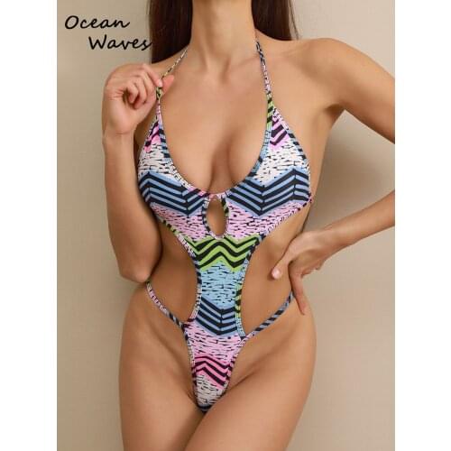 One Piece Women Thong Swimsuit 2021 Micro Biquini Monokini String Hollow Out Bathing Suit Beachwear Sexy Swimwear Bikinis Set