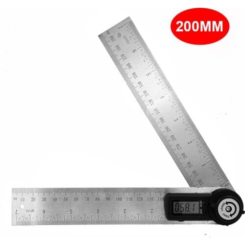 200mm Digital Angle Ruler Finder Protractor Inclinometer Goniometer Electronic Angle Measurement Tool Stainless Steel