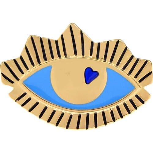 CINDY XIANG Enamel Blue Eye Brooches For Women And Men Gold Metal Creative Evil Eye Brooch Pins Accessories New Year Good Gifts