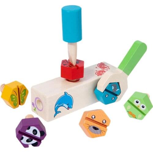 Kids Montessori Sensory Toy Screw Toy Educational Cartoon Animal Table Games Nut Shape Matching Toy Perfect Gift For Girl Boy