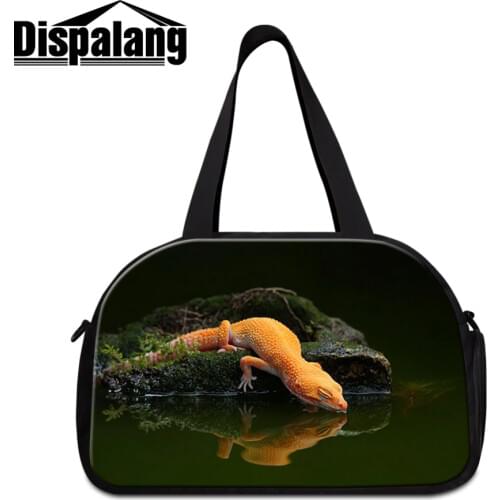 Dispalang Vintage Lizard Prints Latest Travel Duffle Multi Function Tour Tote Bags for Men Professional Gym Pouch Clothes Shoes