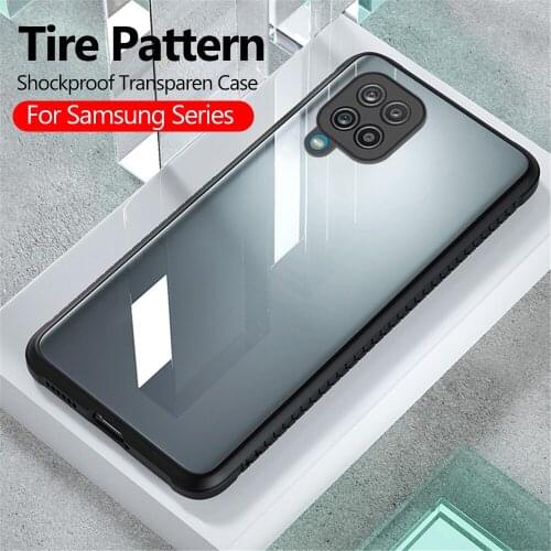 For Samsung A52 A72 5G Case Tire Pattern Frame Shockproof Phone Cover For Galaxy A12 A42 A32 4G A02 A 52 72 32 02 12 Clear Coque