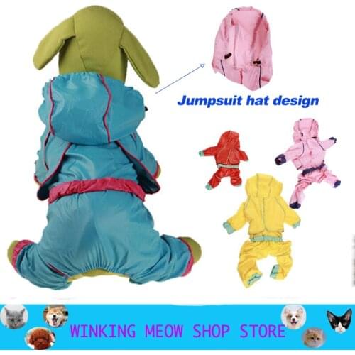 Pet Dog Rain Coat Clothes Dog Puppy Casual Dog Raincoat Waterproof Jacket Costumes color Pet Supplies Tights Hat button8#-30