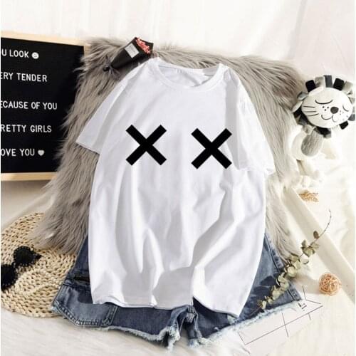 Graphic tees tops xx And Love Feature tshirts women funny t shirt white Tops casual short Camisetas Mujer_T-Shirt