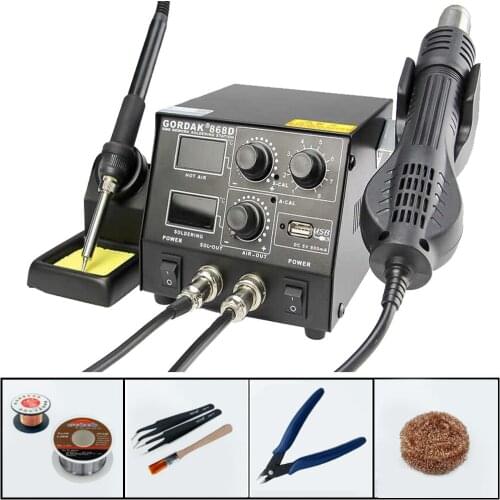 GORDAK 868D Constant Temperature Heat Gun Electricity Soldering Iron Desoldering Station High Power Mobile Phone Repair Kit Tool
