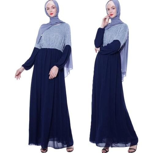 Islamic Women Abaya Long Maxi Dress Muslim Robes Jilbab Dubai Vintage Kaftan Dubai Gown Elegant Arab Patchwork Long Sleeve New