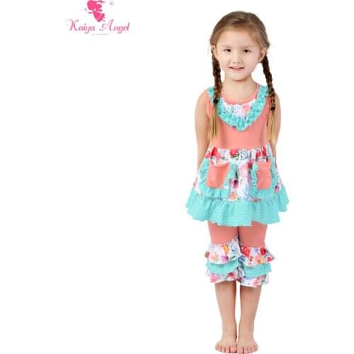 Kaiya Angel Baby Girl Floral Clothes Toddler Pink Cactus Flower Boutique Red Chrysanthemum Outfits Girls Boutique Pajamas Set