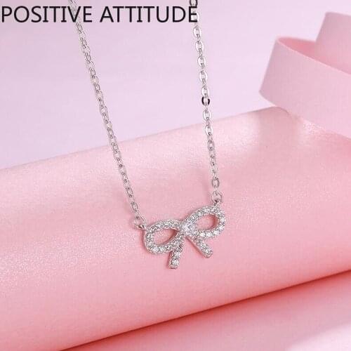 Korea bow crystal O-shaped chain female pendant clavicle necklace wedding holiday gift bijoux