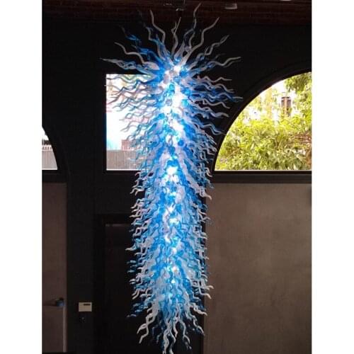 Manufacturer Blue 100% Hand Blown Glass Customized Art Chandelier Lightings