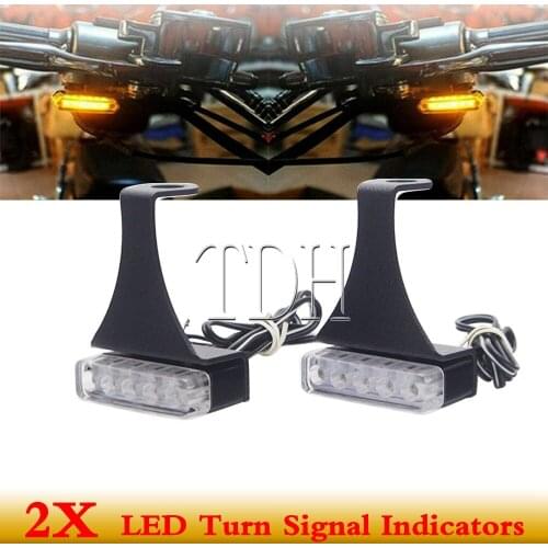 Motorcycle 12V Handlebar Clutch Brake LED Turn Signal Lamp For Harley Bobber Custom Flowing Water Blinker Flashing Indicators