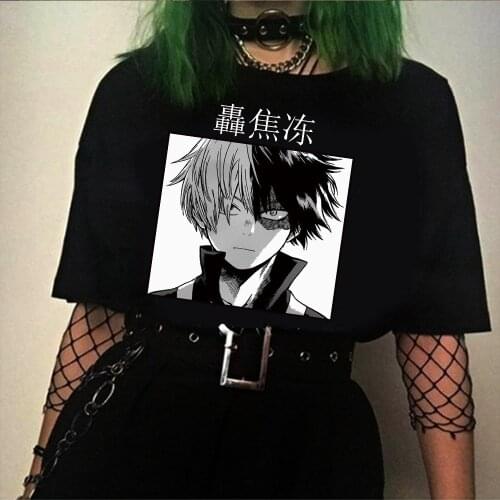My Hero Academia T-Shirt Anime Shoto Todoroki Printed Tops Boku No Hero Academia Funny Harajuku Unisex