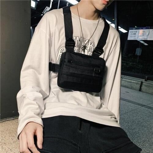 Multi-function tactical function pockets male ins tide tooling one shoulder inclined shoulder bag chest package