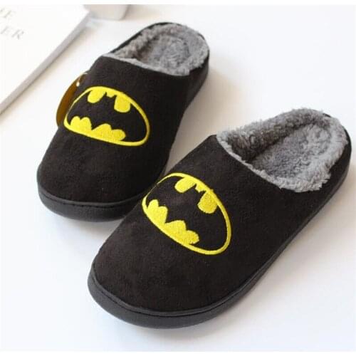 Men Indoor Fur Slippers Male Home Shoes Autumn Winter Women Warm Plush House Slippers Adult Lovers Slippers Man Shoes Black 46