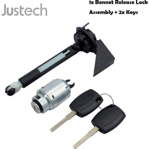 Justech Bonnet Release Lock Assembled Repair Kit Latch + 2 Keys 1355231 4M5AA16B970AB For Ford Focus MK2 Car Front Lock Assembly
