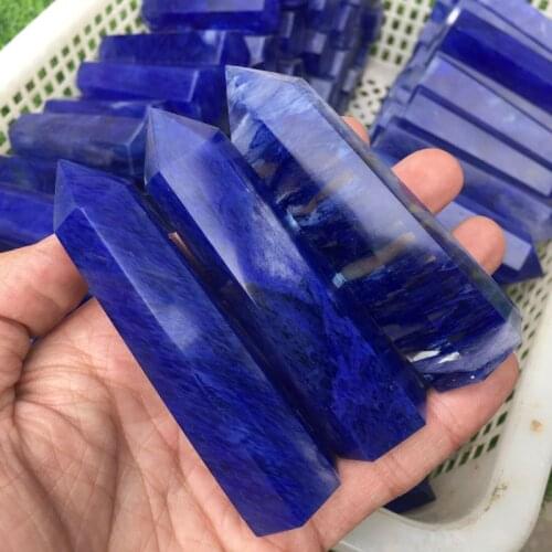 Natural blue smelting wand point quartz crystal minerals gemstones healing for gifts