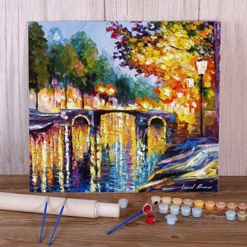 Night Purple DIY Paint By Numbers Kit Acrylic Paints 40*50 Oil Painting Loft Wall Picture For Children Wholesale